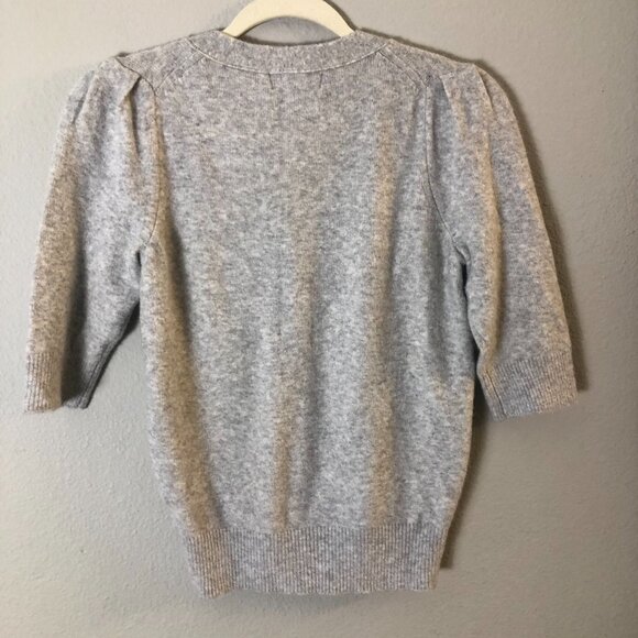 Karen Kane Wool Blend Short Sleeve V Neck Cardigan - Picture 4 of 7